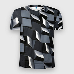 Мужская спорт-футболка Выпирающие кубы - металлическая броня