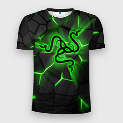 Мужская спорт-футболка Razer neon logo