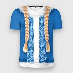 Мужская спорт-футболка Снегурка с косами