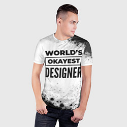 Футболка спортивная мужская Worlds okayest designer - white, цвет: 3D-принт — фото 2