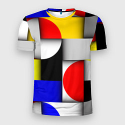 Мужская спорт-футболка Оптическая иллюзия из кругов, прямоугольников и фи