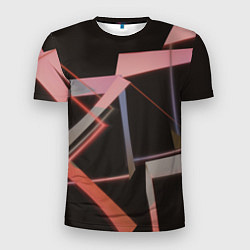 Мужская спорт-футболка Абстрактные розовые стеклянные блоки
