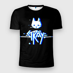 Футболка спортивная мужская Stray blue glitch, цвет: 3D-принт