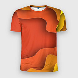 Футболка спортивная мужская Оранжево-жёлтый разлом, цвет: 3D-принт