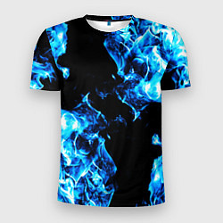 Мужская спорт-футболка Красивый синий огонь