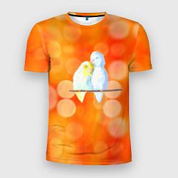 Футболка спортивная мужская Пара влюбленных попугаев, цвет: 3D-принт