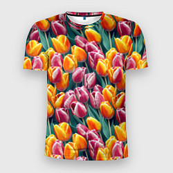 Мужская спорт-футболка Роскошные тюльпаны