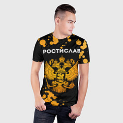 Футболка спортивная мужская Ростислав и зологой герб РФ, цвет: 3D-принт — фото 2