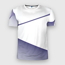 Мужская спорт-футболка Абстрактный белый и фиолетовый паттерн
