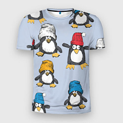 Мужская спорт-футболка Смешные пингвины