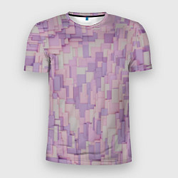 Мужская спорт-футболка Множество розовых геометрических кубов