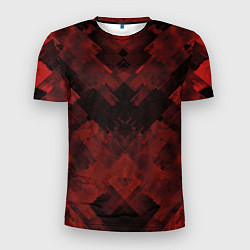 Мужская спорт-футболка Полосы красные и чёрные