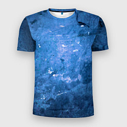Мужская спорт-футболка Тёмно-синяя абстрактная стена льда