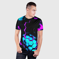 Футболка спортивная мужская Неоновая броня fortnite, цвет: 3D-принт — фото 2