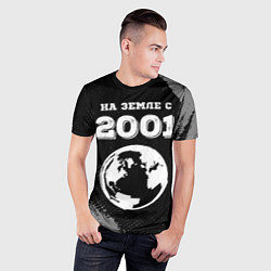Футболка спортивная мужская На Земле с 2001: краска на темном, цвет: 3D-принт — фото 2