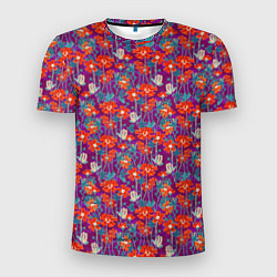Мужская спорт-футболка Цветочная геометрия