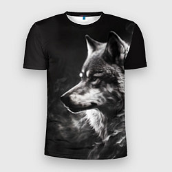 Футболка спортивная мужская Волк в белом дыму, цвет: 3D-принт