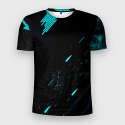 Мужская спорт-футболка Abstraction Line blue