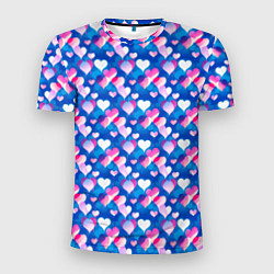 Мужская спорт-футболка Узор из сердечек