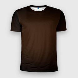 Мужская спорт-футболка Фон оттенка шоколад и черная виньетка