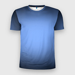 Мужская спорт-футболка Васильковый оттенок с черной виньеткой