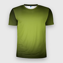 Мужская спорт-футболка Оливковый фон и черная виньетка, градиент