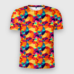 Мужская спорт-футболка Абстрактный узор из разноцветных окружностей