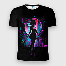 Футболка спортивная мужская Silhouette of a cute anime girl, цвет: 3D-принт