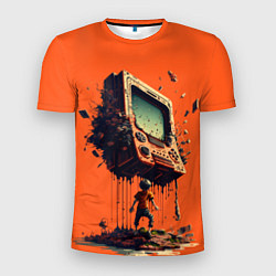 Футболка спортивная мужская Мальчик против игровой консоли, цвет: 3D-принт