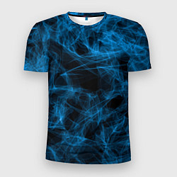 Мужская спорт-футболка Синий дым текстура