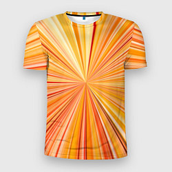 Мужская спорт-футболка Абстрактные лучи оттенков оранжевого