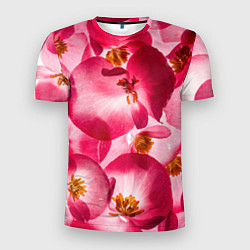 Мужская спорт-футболка Цветы бегония текстура