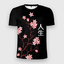 Мужская спорт-футболка Сакура, дерево жизни