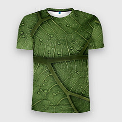Мужская спорт-футболка Текстура зелёной листы