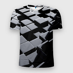 Футболка спортивная мужская Карбоновые грани черные, цвет: 3D-принт