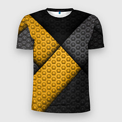 Футболка спортивная мужская Желтая текстурная линия, цвет: 3D-принт
