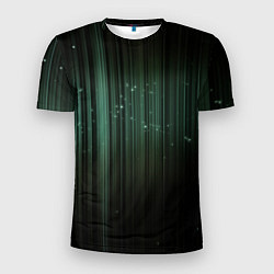 Мужская спорт-футболка Музыкальный зеленый спектр