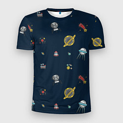 Мужская спорт-футболка Паттерн - галактика