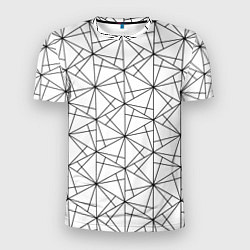Мужская спорт-футболка Чёрно-белый геометрический треугольный узор