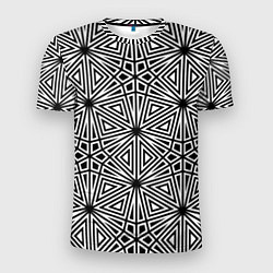 Мужская спорт-футболка Паттерн из чёрно-белого множества треугольников