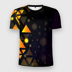 Мужская спорт-футболка Светящиеся треугольники боко