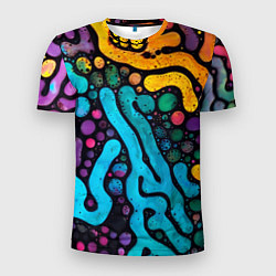 Мужская спорт-футболка Цветные микроорганизмы