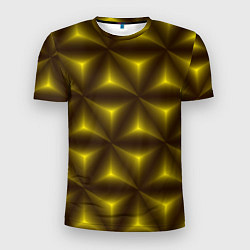 Футболка спортивная мужская Желтые треугольники, цвет: 3D-принт