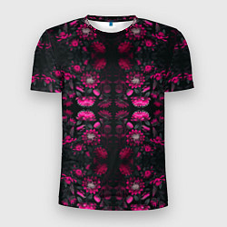Мужская спорт-футболка Ярко-розовые неоновые лилии