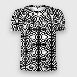 Мужская спорт-футболка Ромбическо-треугольная абстракция