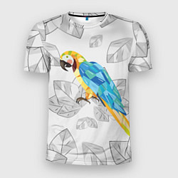 Футболка спортивная мужская Попугай на сером фоне, цвет: 3D-принт