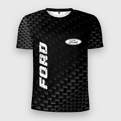 Футболка спортивная мужская Ford карбоновый фон, цвет: 3D-принт