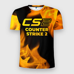 Футболка спортивная мужская Counter Strike 2 - gold gradient, цвет: 3D-принт