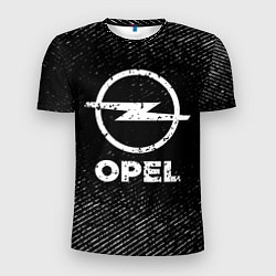 Футболка спортивная мужская Opel с потертостями на темном фоне, цвет: 3D-принт