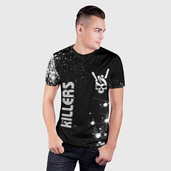 Футболка спортивная мужская The Killers и рок символ на темном фоне, цвет: 3D-принт — фото 2